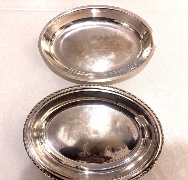 Prato coberto em casquinha de prata inglesa