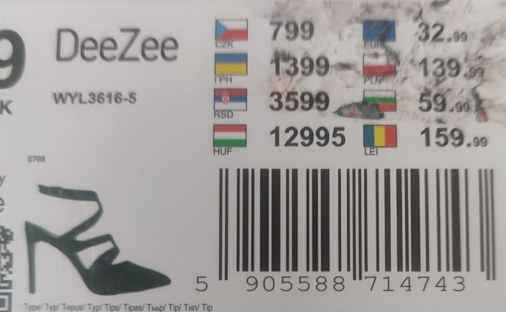 Buty na obcasie DeeZee czarne  rozm.39