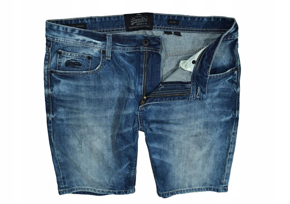 Superdry Spodenki Jeansowe Męskie Bermudy Slim 36