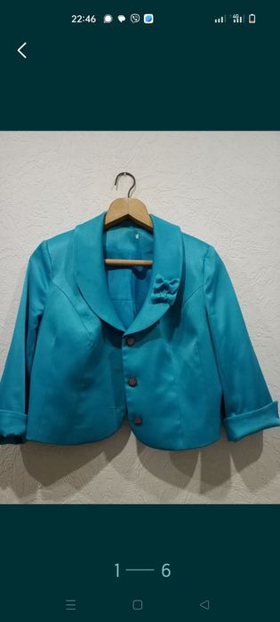 Костюм атласний (піджак і спідниця)  48-50