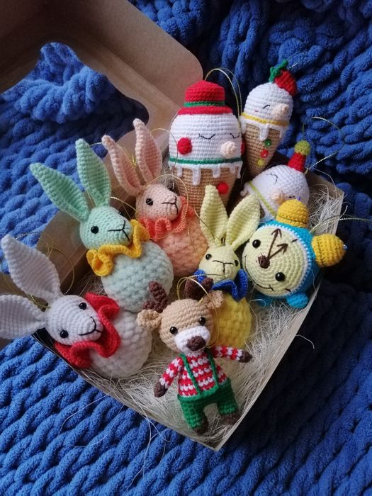 Игрушки на ёлку, новогодние игрушки, новорічні іграшки , оленя, зайчик