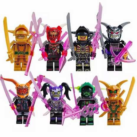 ZESTAW NINJAGO NOWE Figurki Klocki GARMADON ONI Violet Złoty Loyd Lego