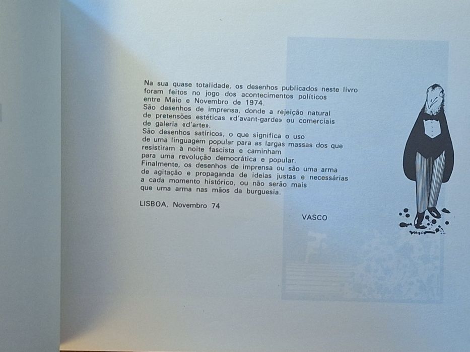 Livro desenhos satíricos políticos 1974
