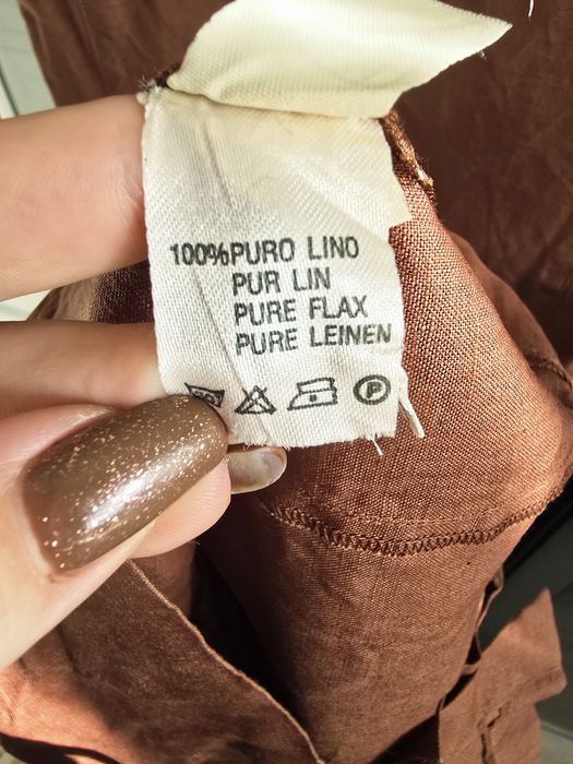 Sukienka lniana vintage premium włoska r.38 etno elegancka