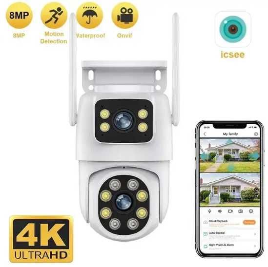 Вулична IP-камера Besder A9Q 8 МП 2 камери | PTZ 270°/90° | Wi-Fi/LAN/Bluetooth | IP66