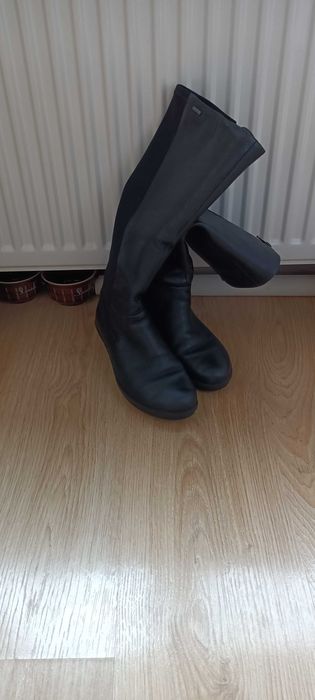 Kozaki Ecco skóra naturalna nieprzemakalne. .Buty na koturnie. roz.37