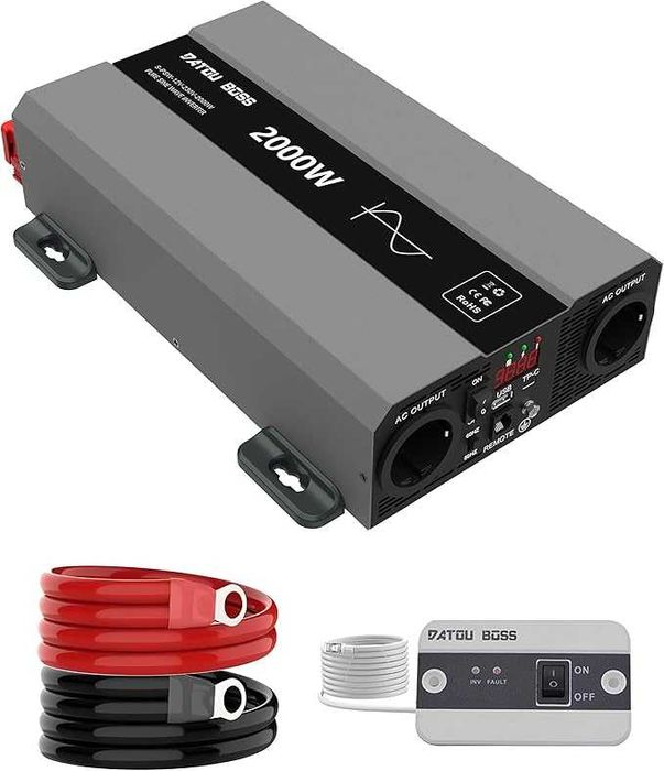 DATOUBOSS Falownik 12 V na 230 V czysty sinus 2000 W