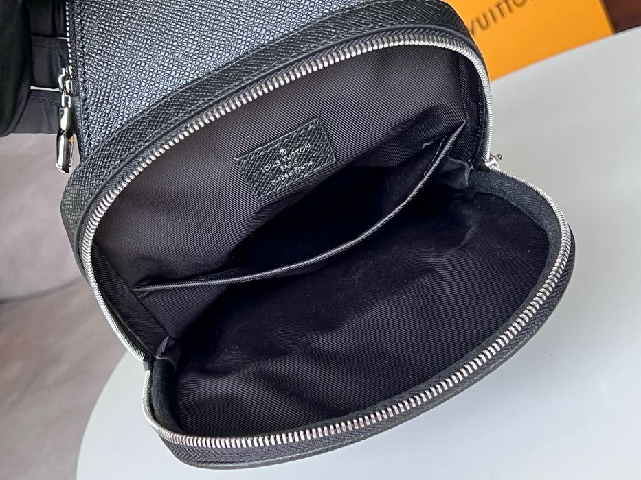 Louis Vuitton avenue сумка слинг слингбэк мужская кожаная черная