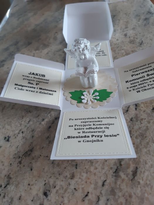 Zaproszenie na komunię pudełeczko