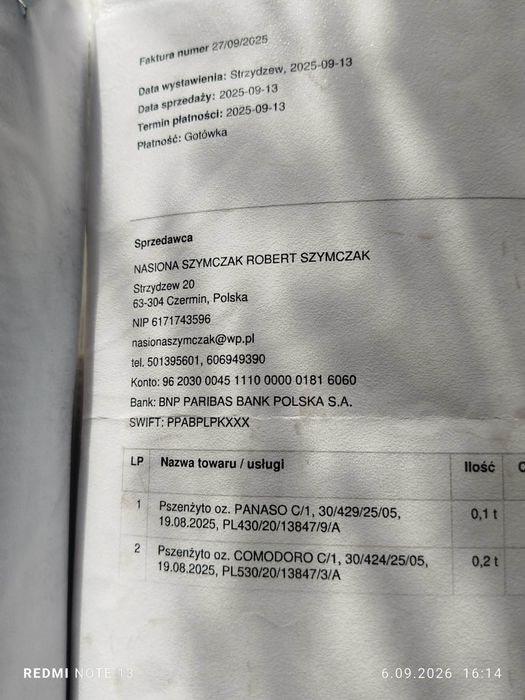 Sprzedam przenżyto ozime ok 10t
