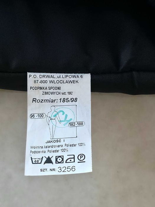 Podpinka, ocieplacz do spodni roboczych, r. 185/98cm