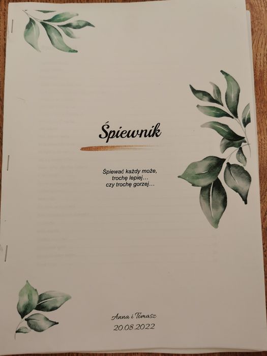 Śpiewnik na wesele 13 sztuk