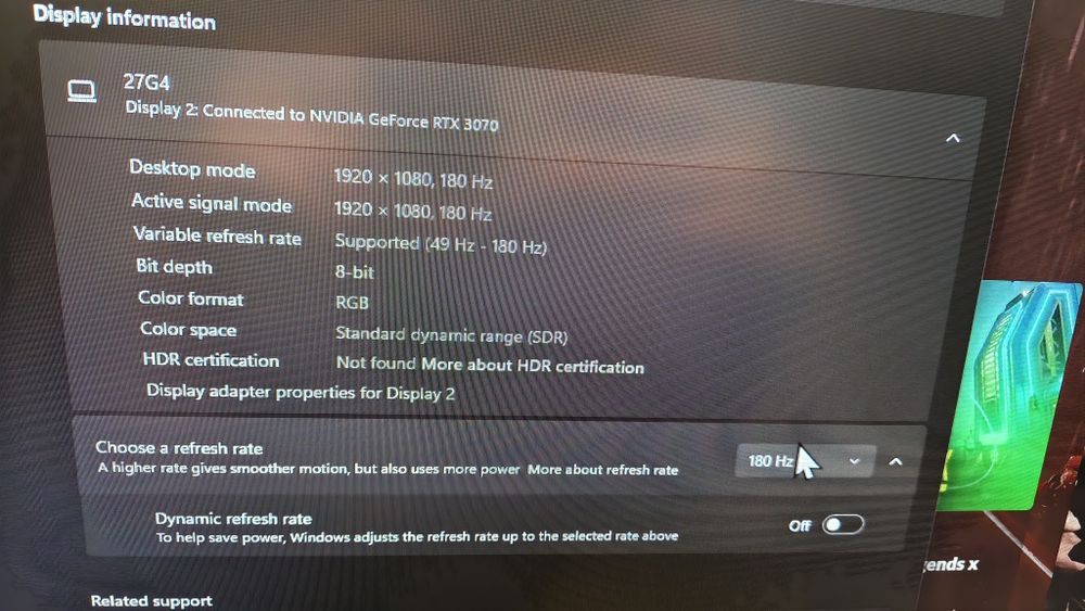 Ігровий монітор 27" AOC 27G4XE 180Hz