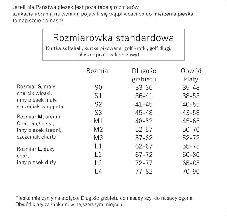 Kurtka Softshell na pieska, whippeta, charta, charcika albo na wymiar
