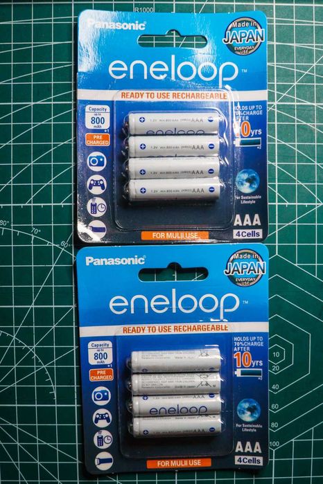 Pilhas Panasonic Eneloop Recarregáveis AA 1.2v 1900mah 800mah