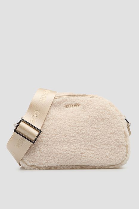 hugo нова оригінальна жіноча сумка через плече хюго тедді бежева