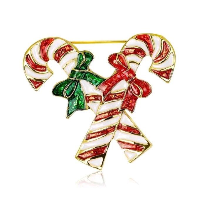 Broszka świąteczna bałwanek z kryształkami