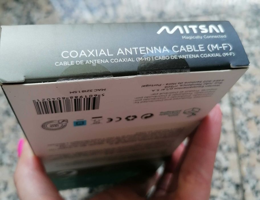 Cabo de antena coaxial banhado a ouro NOVO