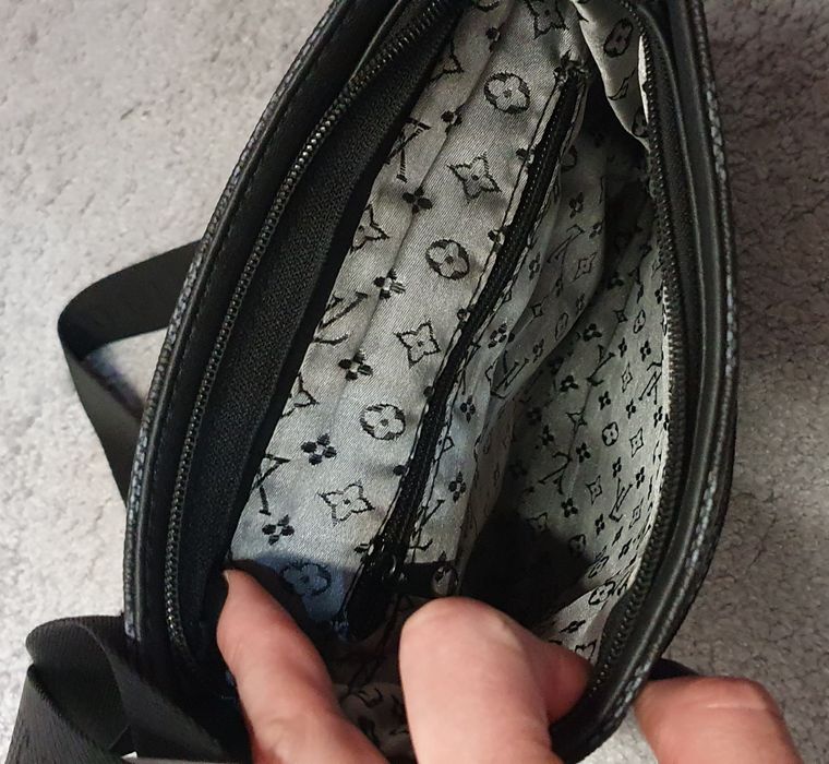 Listonoszka skórzana czarna szara