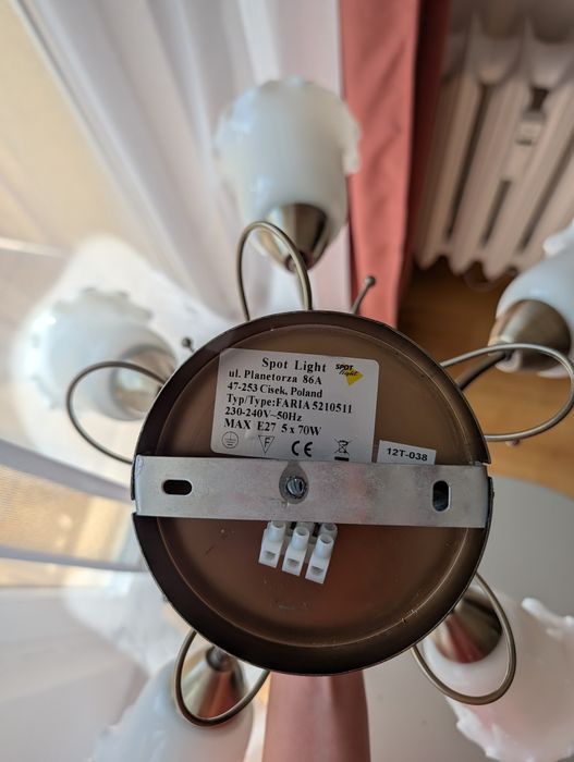 Lampa sufitowa pięcioramienna