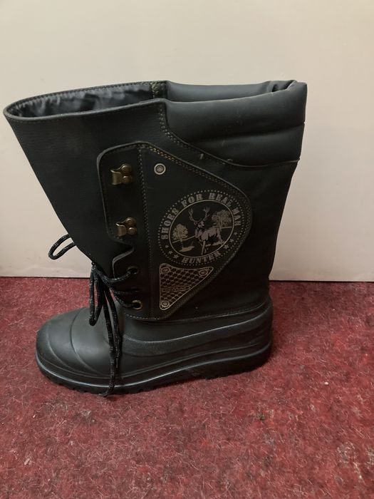 Чоловічі гумові темно зелені чоботи Hunter з утепленням, 47 розмір