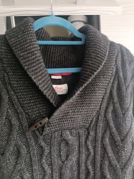 Sweter męski S.Oliver -XL-ciemny szary Bdb