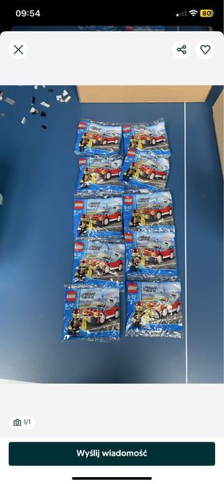 Lego 30221 - Samochód Strażacki Wóz Strażacki Saszetka - NOWE!