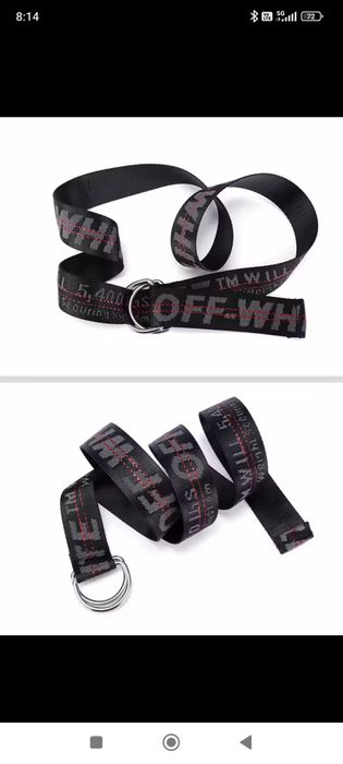 Pasek czarny OFF white unisex +/- 125cm
