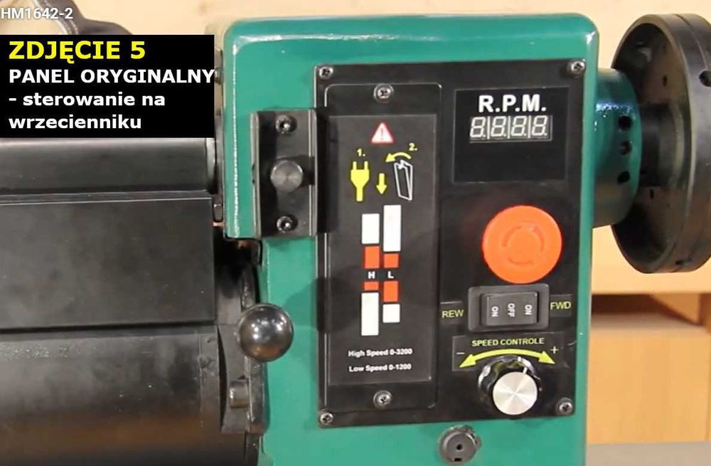 Tokarka do drewna HM2042, 20 cali (50cm) 1,6kW (2KM), duża, ciężka