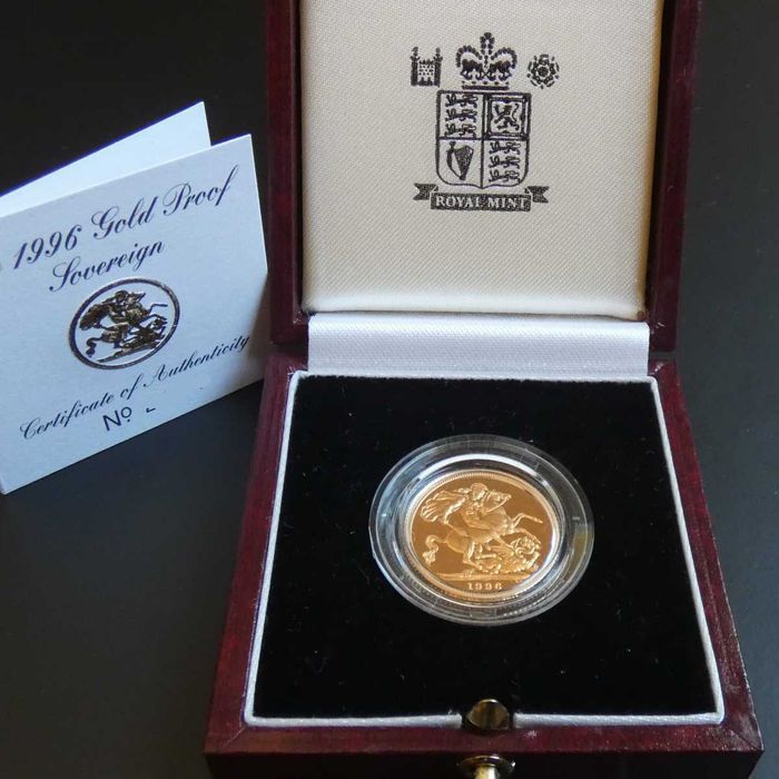 1996 Libra Ouro Proof 3.º Retrato Rainha Victoria design Maklouf com Caixa e Certificado