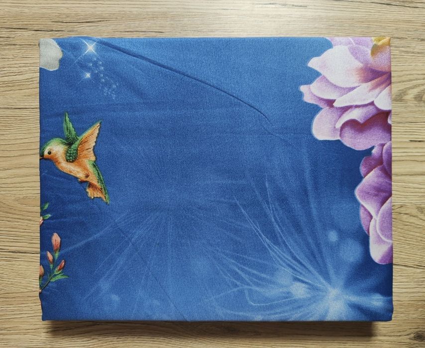 Komplet Pościeli Niebieska w Kwiaty 160x200cm, 4 częściowa