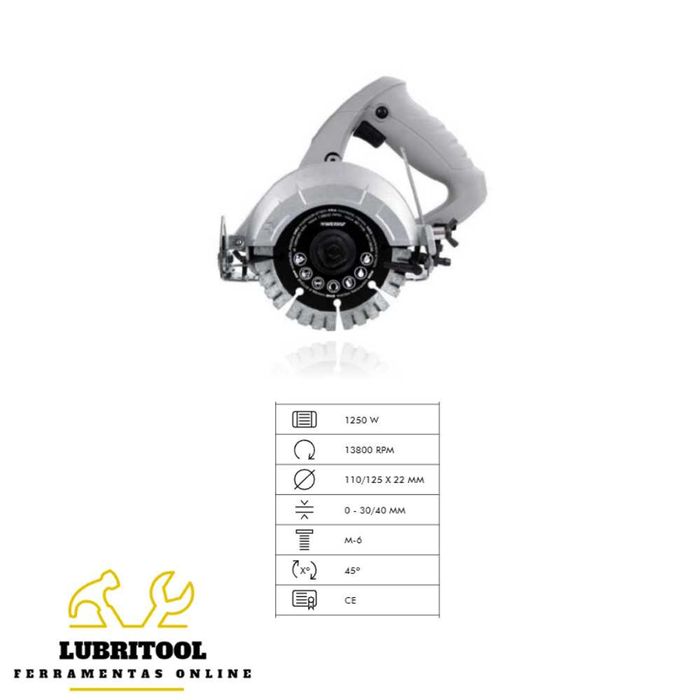 WERKU Serra Circular Mármore-Pedra 1250W 125mm WK047004 | NOVAS