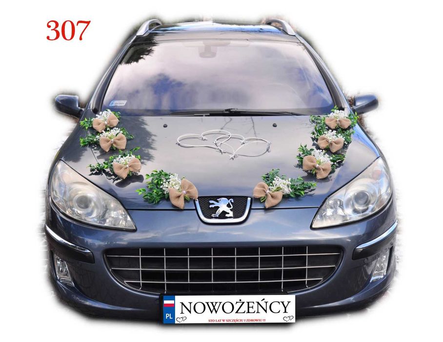POLSKI PRODUCENT Dekoracja samochodu na samochód do ślubu 307