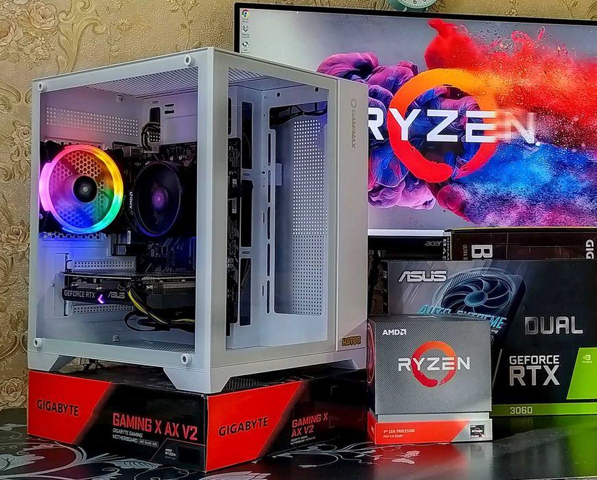 RTX3060 12gb/ Ryzen 5 5500/ 16gb DDR4 игровой компьютер АМ4