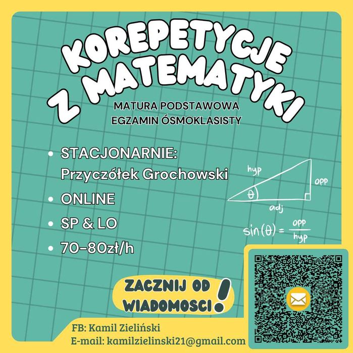 Korepetycje z matematyki - online oraz stacjonarnie