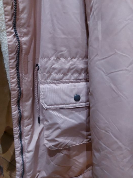 Kurtka zimowa ciepła 158 164 nowa  metka taliowana pudrowy roz parka