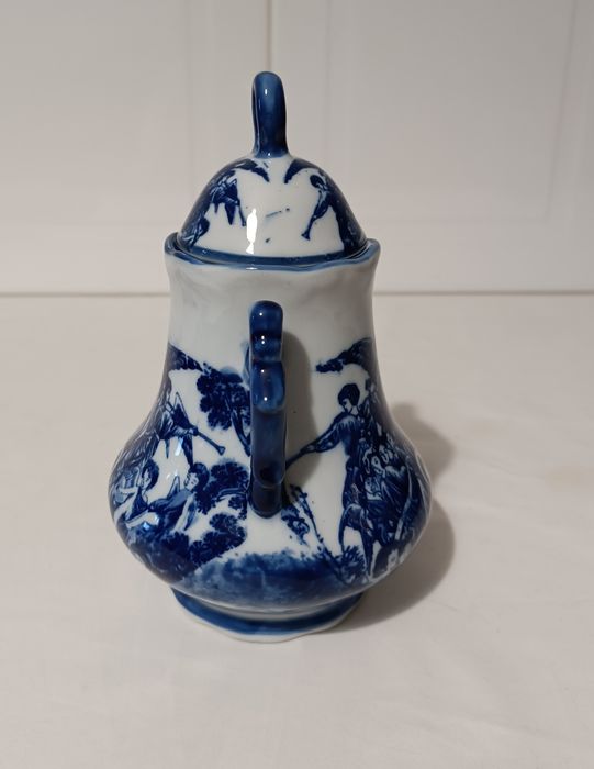 Pote Jarra Porcelana Antiga. Anjos azuis