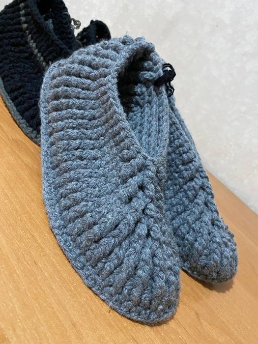 Вязаные комнатные тапочки