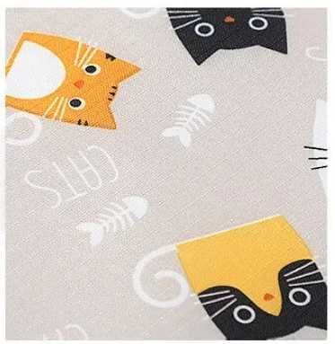 Torba na lunch z kotami torba termiczna motyw kotów szara