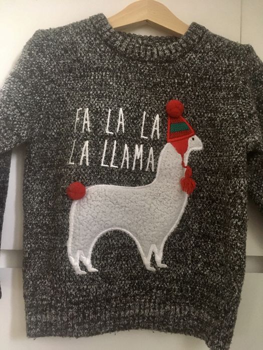 Zimowy sweter NEXT 3-4 l ciepły, melanż święta sesja