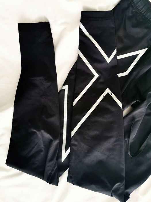Legginsy termoaktywne męskie 2XU Core Compression black/silver 60% tan