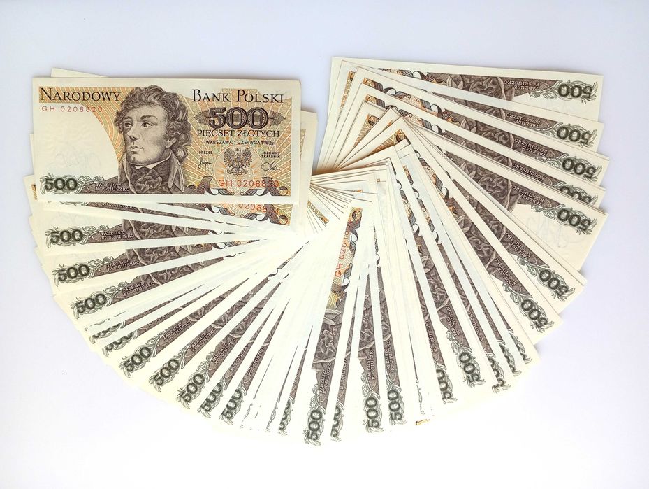Banknoty 500 zł 1982  GH st. UNC-