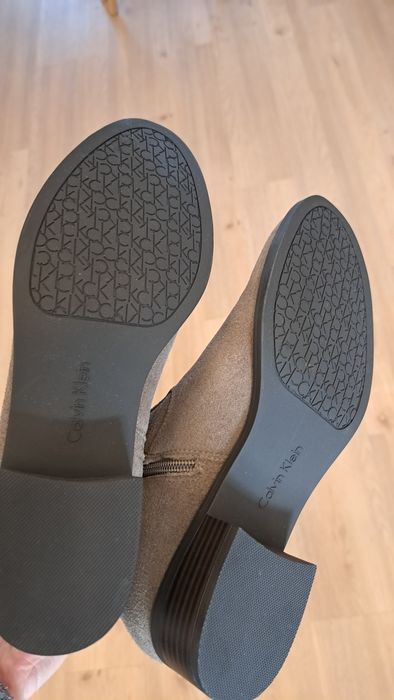 Сапоги осень-весна Calvin klein ботфорты замш. чоботи р. 8,5 на 39-40