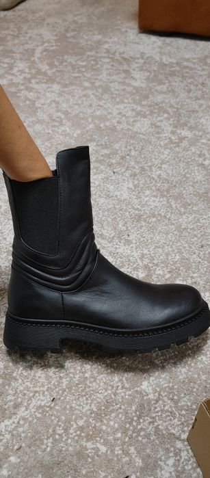 Кожаные ботинки зима Турция нат.кожна мех