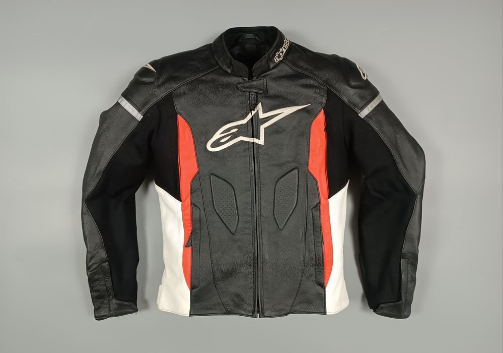 Мотокуртка Alpinestars Faster Leather Jacket (EUR 48) с защитой. В идеальном состоянии!