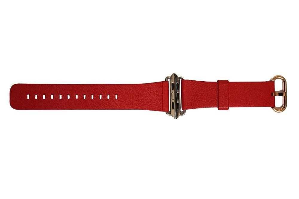 Pasek Skórzany CZERWONY Apple Watch Series 4  44mm 45mm