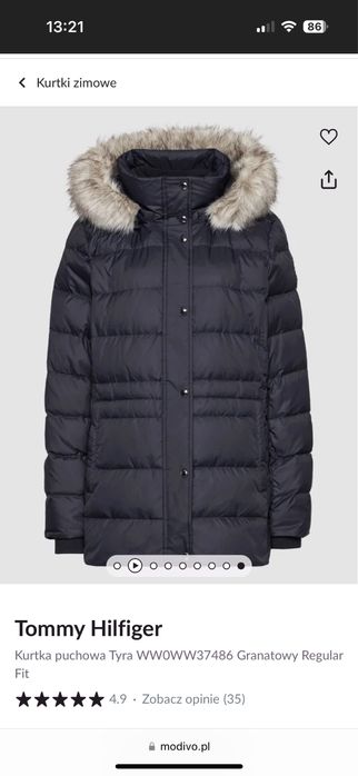 Tommy Hilfiger M puchowa b ciepla tajlowana kurtka