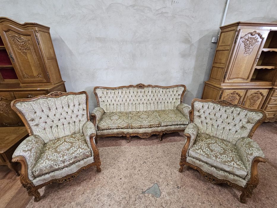 Ludwikowski komplet wypoczynkowy sofa oraz dwa fotele