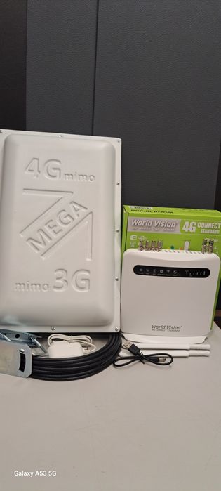 Комплект мобильного 4g интернета Антена Мимо Mega,роутер World vision