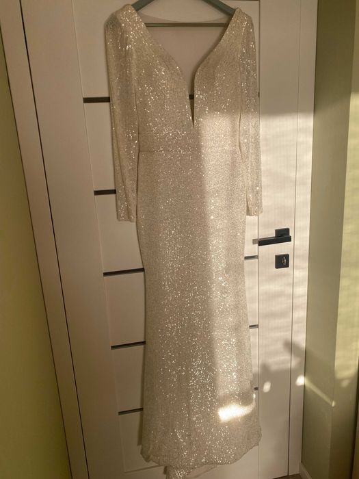 Suknia Ślubna zdobiona cekinami Syrenka 36/38 KATY CORSO